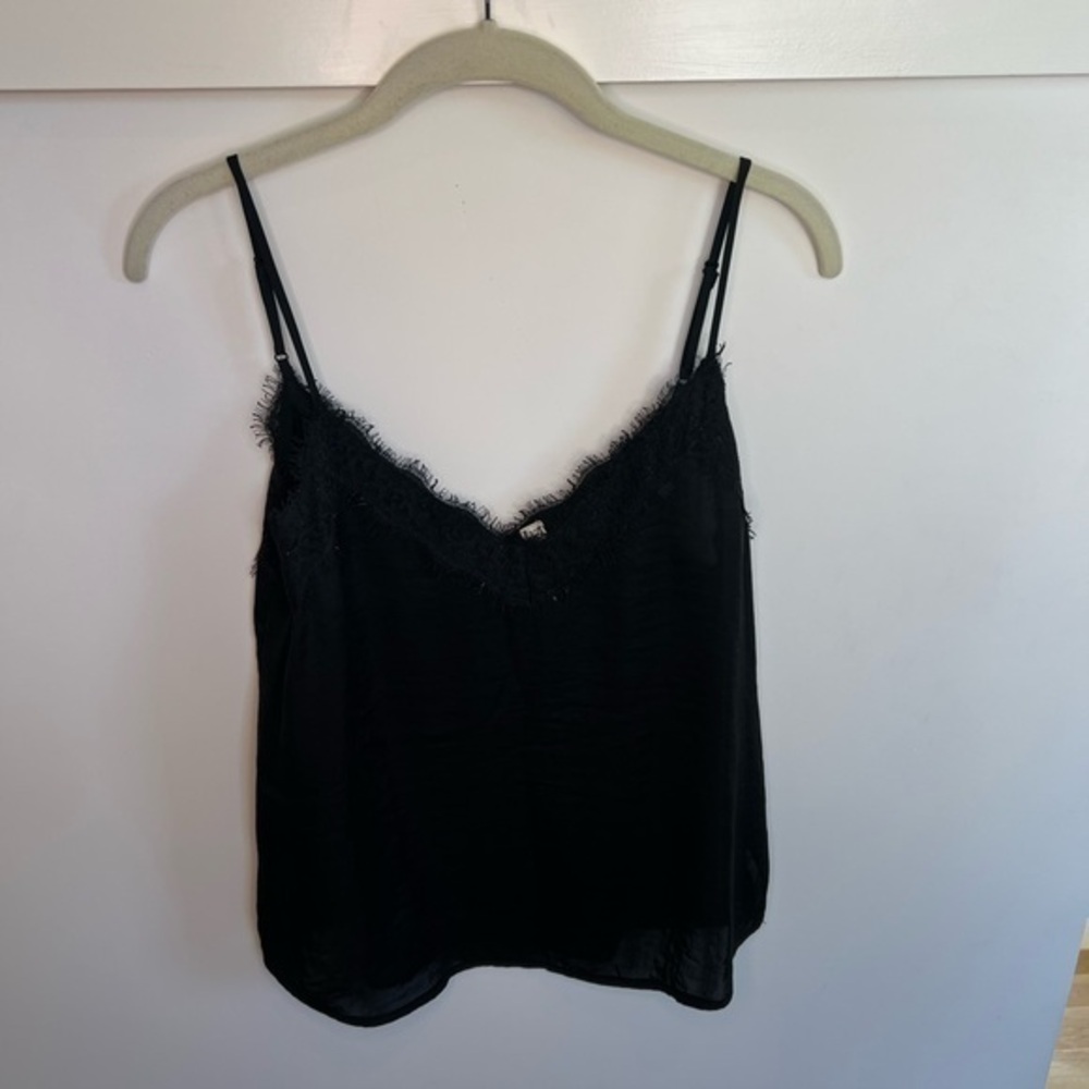 BP Black Lace Trim Cami Top Womens Size Small Spaghetti Strap